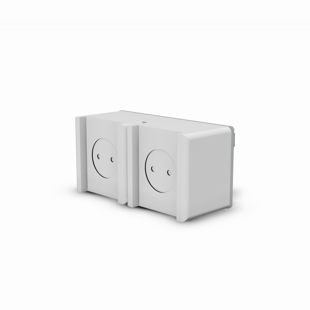 Enchufe doble schuko 2P+TT blanco horizontal monobloc Schneider